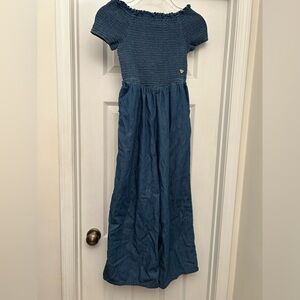 Girls Bebe denim jumpsuit